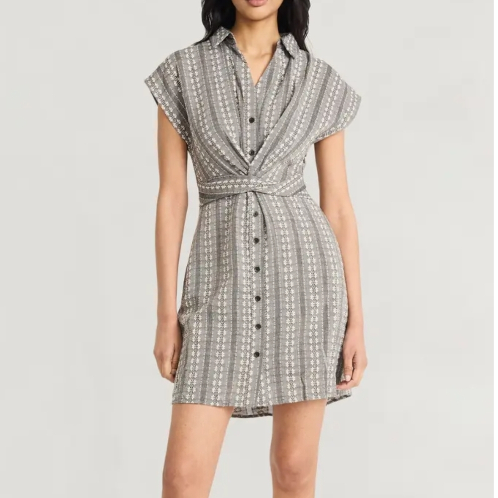 The Good Journey Novelty Short Sleeve Cotton Shirtdress 🦈